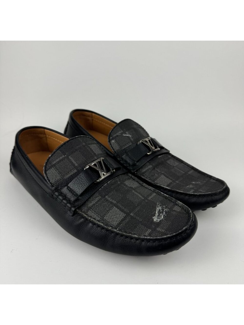 Louis Vuitton Hockenheim Black Driving Moccasin Leather 8.5 LV  9.5 US 42.5 EU